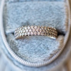 3 row Pave eternity band size 7